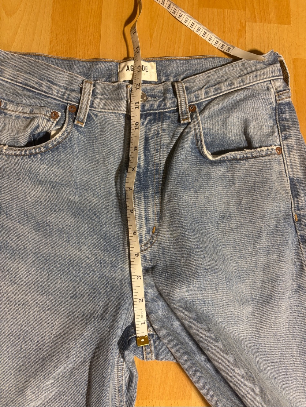 Anthropologie Agolde Low Curve Jean in Force Mid Wash 26 Bowed Barrel Leg - Picture 14 of 15